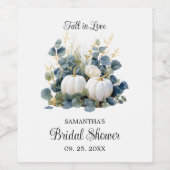 ホワイトカボチャ秋インラブブライダルシャワー ワインラベル (シングルラベル)