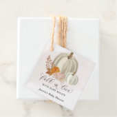 ホワイトカボチャ秋インラブベビーシャワーカスタマイズ フェイバータグ (インサイチュ)