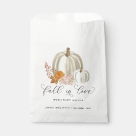 ホワイトカボチャ秋インラブベビーシャワーカスタマイズ フェイバーバッグ