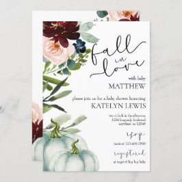 ホワイトカボチャ秋インラブベビーシャワー招待状 招待状