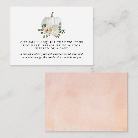 ホワイトカボチャ秋テーマブックリクエスト エンクロージャーカード (正面/裏面)