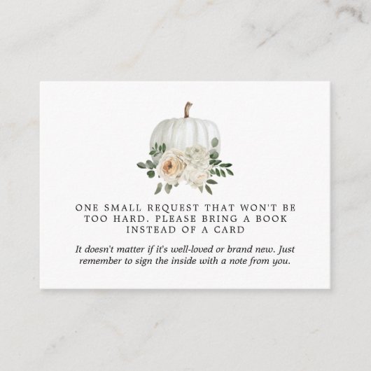 ホワイトカボチャ秋テーマブックリクエスト エンクロージャーカード (正面)
