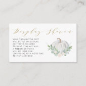 ホワイトカボチャ秋ベビシャワーディスプレイシャワー エンクロージャーカード (正面)