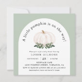 ホワイトカボチャ秋ベビーシャワーアーチ招待状 招待状 (正面)