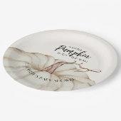 ホワイトカボチャ秋ベビーシャワー ペーパープレート (アングル)