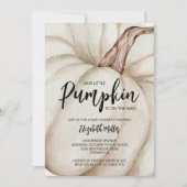 ホワイトカボチャ秋ベビーシャワー 招待状 (正面)