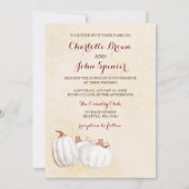 ホワイトカボチャ秋収穫結婚式の招待 招待状 (正面)