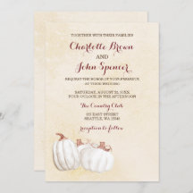 ホワイトカボチャ秋収穫結婚式の招待