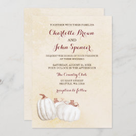 ホワイトカボチャ秋収穫結婚式の招待 招待状