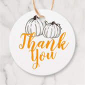 ホワイトカボチャ秋感謝していユーメッセージカード フェイバータグ (正面)