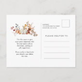 ホワイトカボチャ秋花80th誕生日パーティー インビテーションポストカード (裏面)