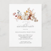 ホワイトカボチャ秋花90th誕生日パーティー インビテーションポストカード (正面)