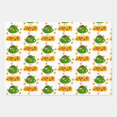 ホワイトカボチャ紅葉タッドスツールフローラグリーン ラッピングペーパーシート (正面3)