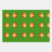 ホワイトカボチャ紅葉タッドスツールフローラグリーン ラッピングペーパーシート (正面2)