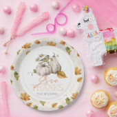 ホワイトカボチャ紅葉バードサンクスギビング ペーパープレート (パーティー)