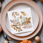 ホワイトカボチャ紅葉感謝祭 スタンダードランチョンナプキン