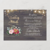 ホワイトカボチャ素朴ンカントリーウェディング詳細 エンクロージャーカード (正面)