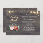 ホワイトカボチャ素朴ンカントリーウェディング詳細 エンクロージャーカード (正面/裏面)