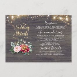 ホワイトカボチャ素朴ンカントリーウェディング詳細 エンクロージャーカード