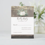 ホワイトカボチャ素朴ンカントリーウェディングRSVP 出欠カード (スタンド正面)