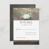 ホワイトカボチャ素朴ンカントリーウェディングRSVP 出欠カード (正面/裏面)