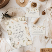 ホワイトカボチャ素朴ン秋ベビーシャワー ペーパープレート