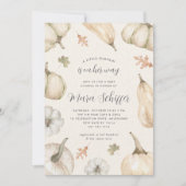 ホワイトカボチャ素朴ン秋ベビーシャワー 招待状 (正面)