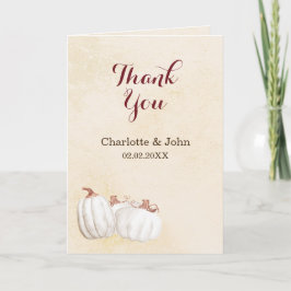 ホワイトカボチャ結婚ン秋ハーベスト感謝していのユーザ サンキューカード