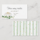 ホワイトカボチャ緑のフローラキャンディーの数 エンクロージャーカード (正面/裏面)