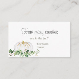 ホワイトカボチャ緑のフローラキャンディーの数 エンクロージャーカード