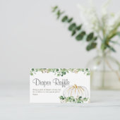 ホワイトカボチャ緑フローラおむつラッフルカード エンクロージャーカード (スタンド正面)