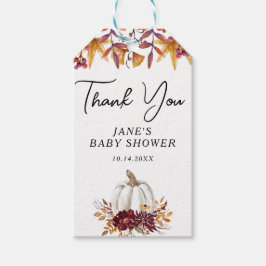 ホワイトカボチャ赤ちゃんシャワーありがとう ギフトタグ