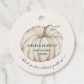 ホワイトカボチャ赤ちゃんシャワーありがとう フェイバータグ (正面)