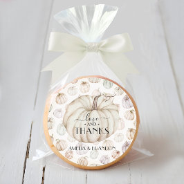 ホワイトカボチャ赤ちゃんシャワーありがとう ラウンドシール