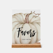 ホワイトカボチャ赤ちゃんシャワーの好意 アクリルサイン (正面)