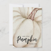 ホワイトカボチャ赤ちゃんシャワーフラット サンキューカード (正面)
