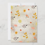 ホワイトカボチャ赤ちゃんシャワー招待状と金ゴールドグリッター 招待状 (裏面)