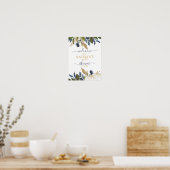 ホワイトカボチャ赤ちゃんシャワー歓迎の看板ポスター ポスター (キッチン)