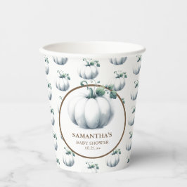 ホワイトカボチャ赤ちゃんシャワー紙カップ 紙コップ