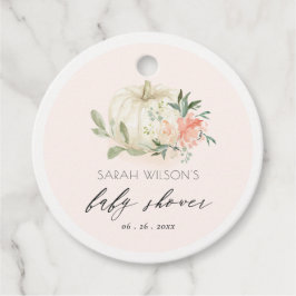 ホワイトカボチャ赤面フローラベビーブランチシャワー フェイバータグ