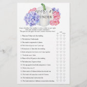 ホワイトカボチャ – オーバーまたは下ブライダルシャワーゲーム (正面)