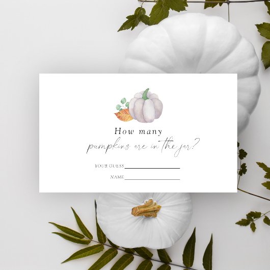 ホワイトカボチャ – カボチャのゲームの数を推測 エンクロージャーカード