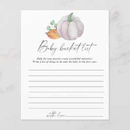 ホワイトカボチャ – ベビーバケットリストゲーム