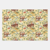 ホワイトカボチャ&レッド秋秋りんご ラッピングペーパーシート (正面3)