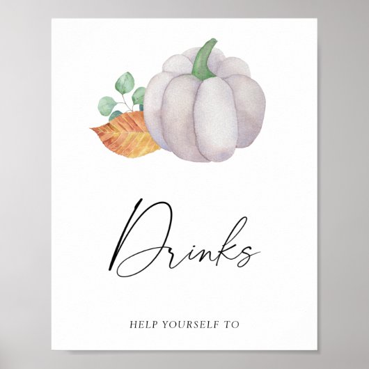ホワイトカボチャ – Drinks Poster ポスター (正面)