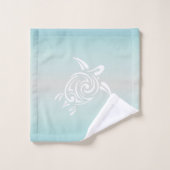 ホワイトカメビーチをテーマにした バスタオルセット (ウォッシュタオル)