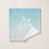 ホワイトカメビーチをテーマにした バスタオルセット (ウォッシュタオル)