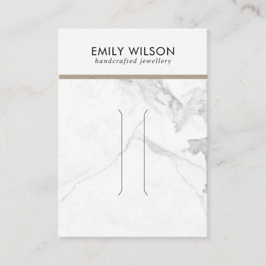 ホワイトカラカッタマルベテテクチュラースクリップディスプレイカード 名刺 (正面)