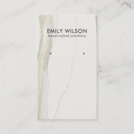 ホワイトカラカッタ大理石テクスチャスタッドイヤリングディスプレイ 名刺