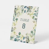 ホワイトカラユリEucalytusテーブル番号カード 台座サイン (正面)